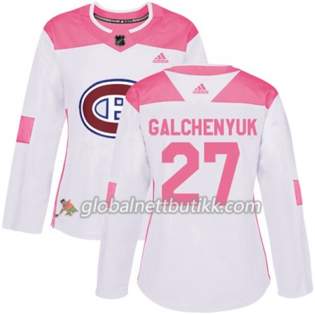 Montreal Canadiens Hockeydrakt Alex Galchenyuk 27 2017-2018 Hvit Rosa Fashion Adidas Authentic - Dame